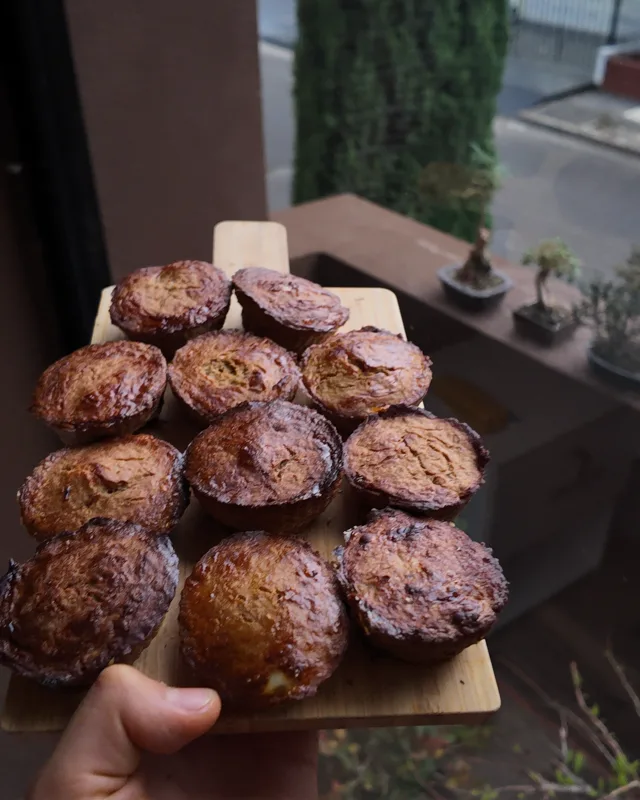 muffins de banano y lentejas